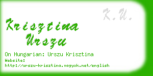 krisztina urszu business card